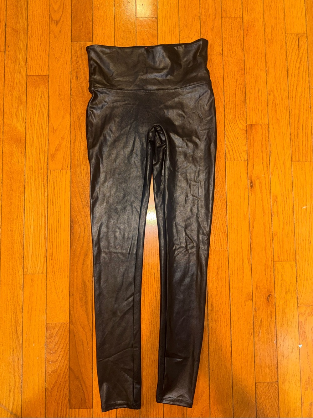 SPANX women’s Faux-Leather Black High-Waist Leggings